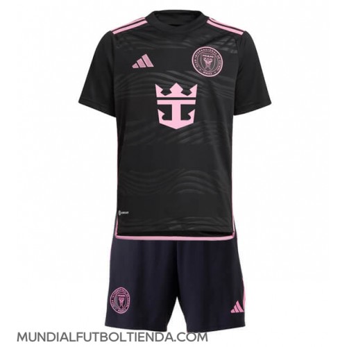 Camiseta Inter Miami Segunda Equipación Replica 2024-25 para niños mangas cortas (+ Pantalones cortos)